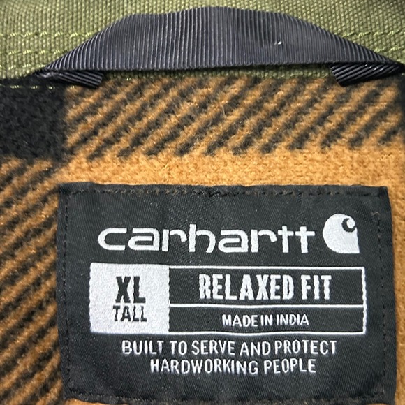 Carhartt Mens Rugged Flex Relax-Fit Canvas Fleece Lined Shirt Jacket XLT - Picture 7 of 12
